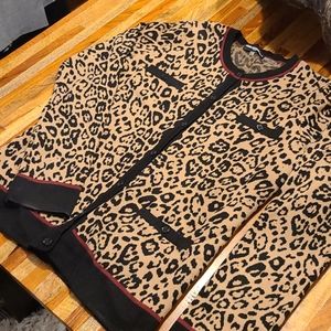 Karl Lagerfeld Paris Cheetah/Leopard Print Sweater